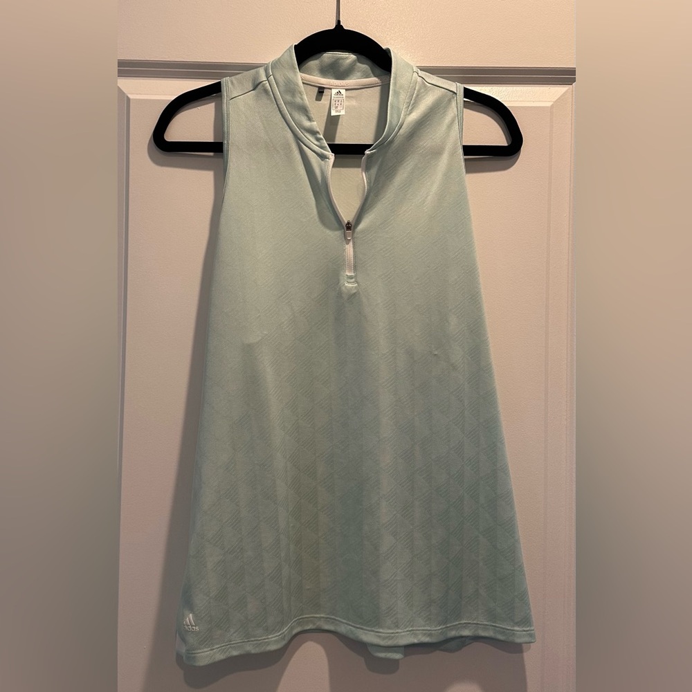 adidas Mint Green Zip-Up Golf Top